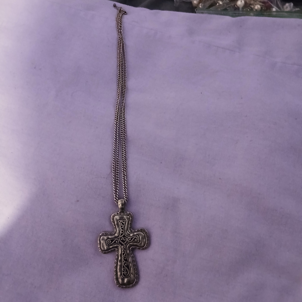 Silver Cross Pendant Necklace